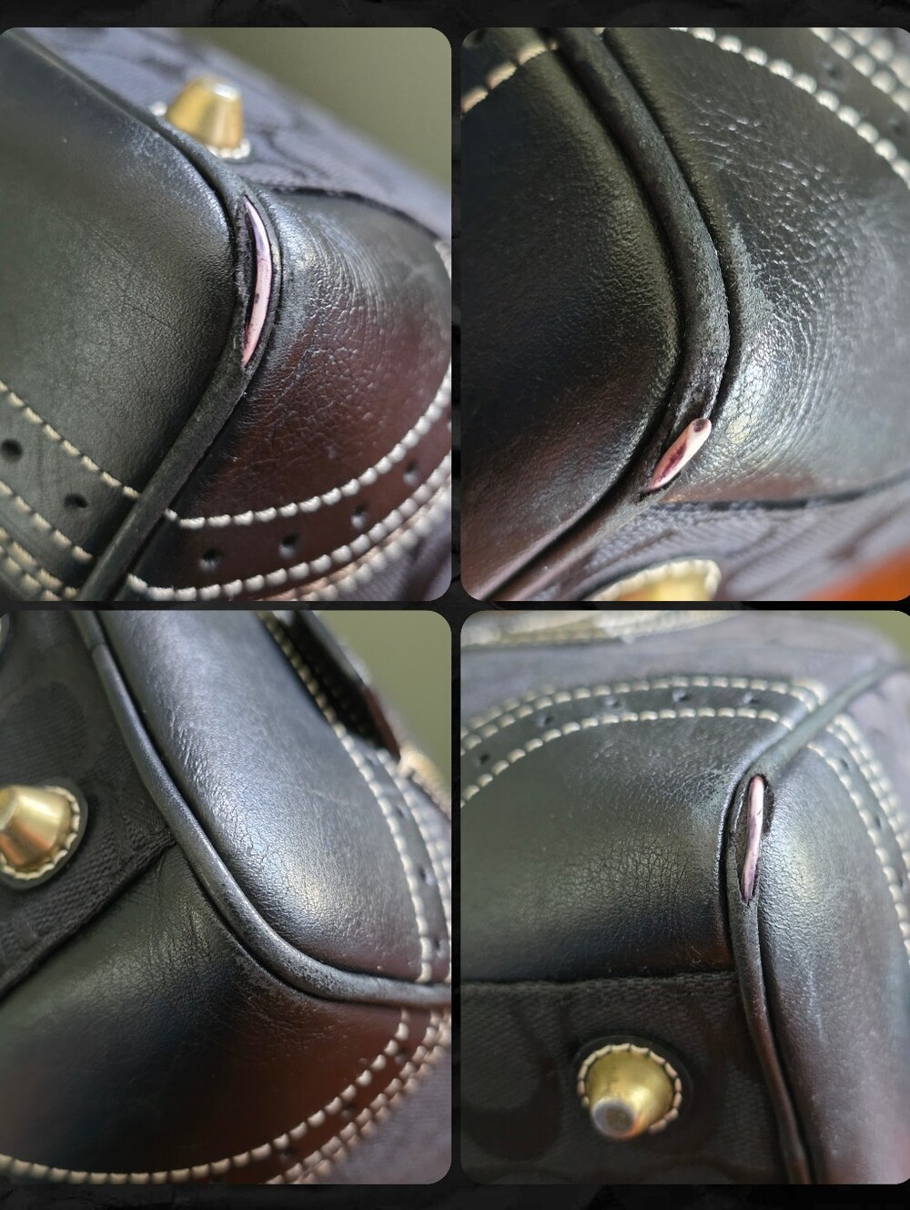 Coach 10532 Hamptons Signature Jacquard Satchel Black Leather Y2K - Picture 11 of 16